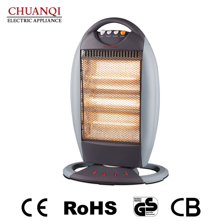 1200W 3 Tubes Halogen Heater With Handle And Remote