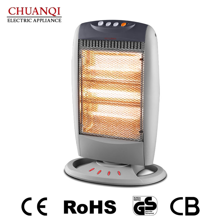 1200W 3 Tubes Halogen Heater With Oscillating Function