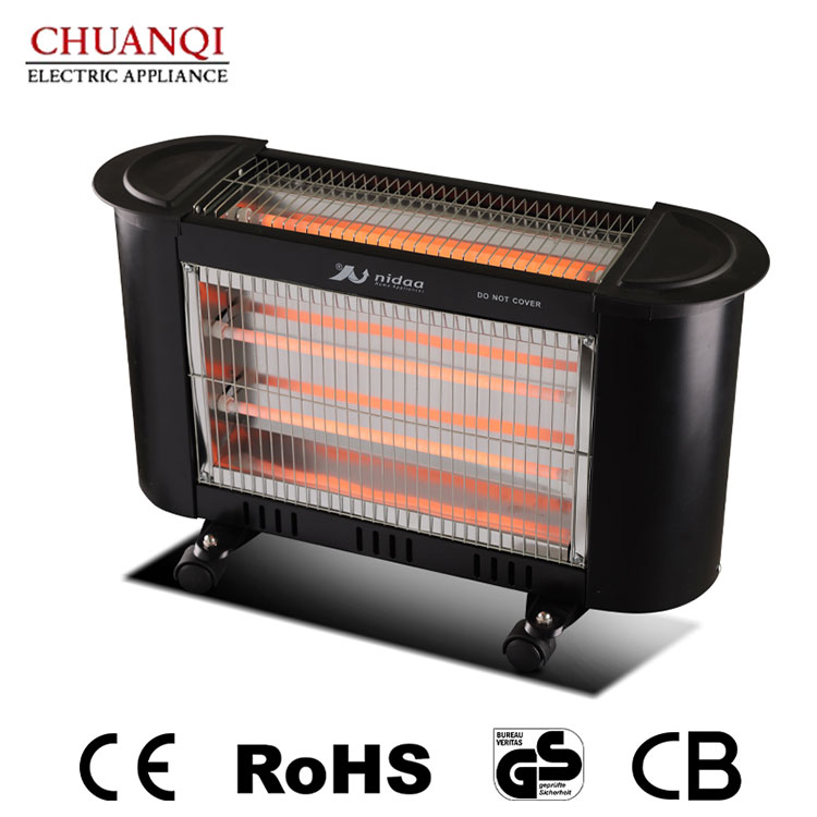 1500W 3 Tubes Quartz Heater With Hidden Switch