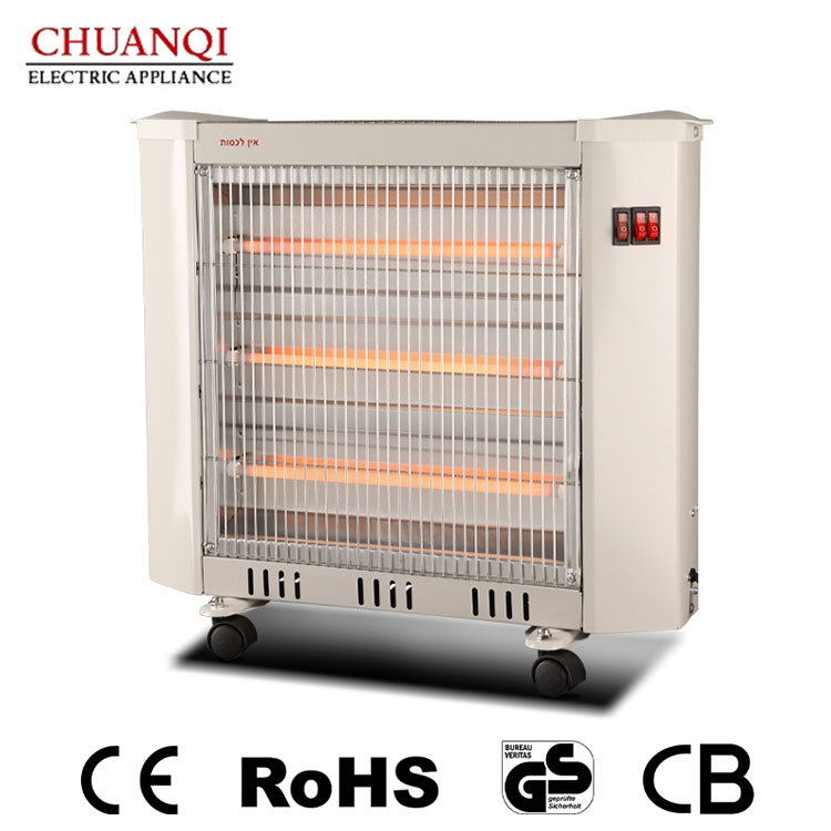 2000W 4 Tubes Quartz Heater With Castors