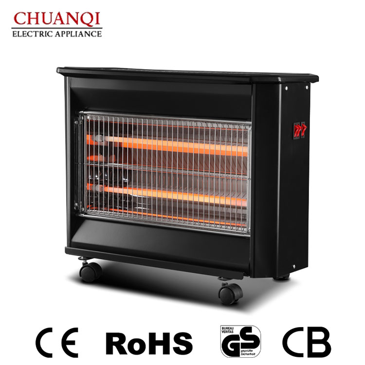 2400W 4 Tubes And 1800W 3 Tubes Quartz Heater With Castors