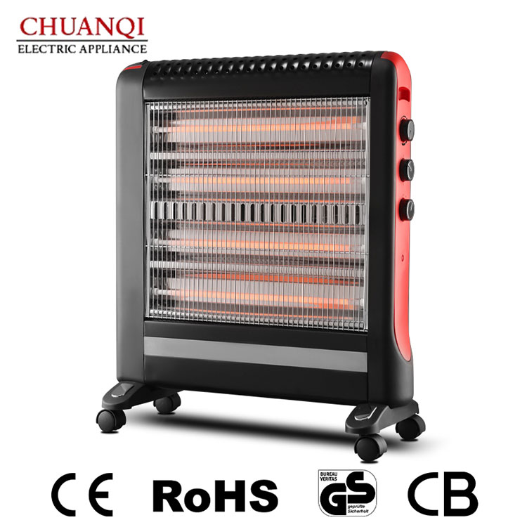 2400W 4 Tubes Quartz Heater With Castors