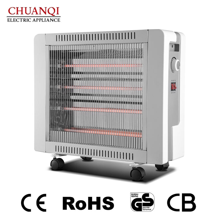 2400W 5 Tubes Quartz Heater With Castors